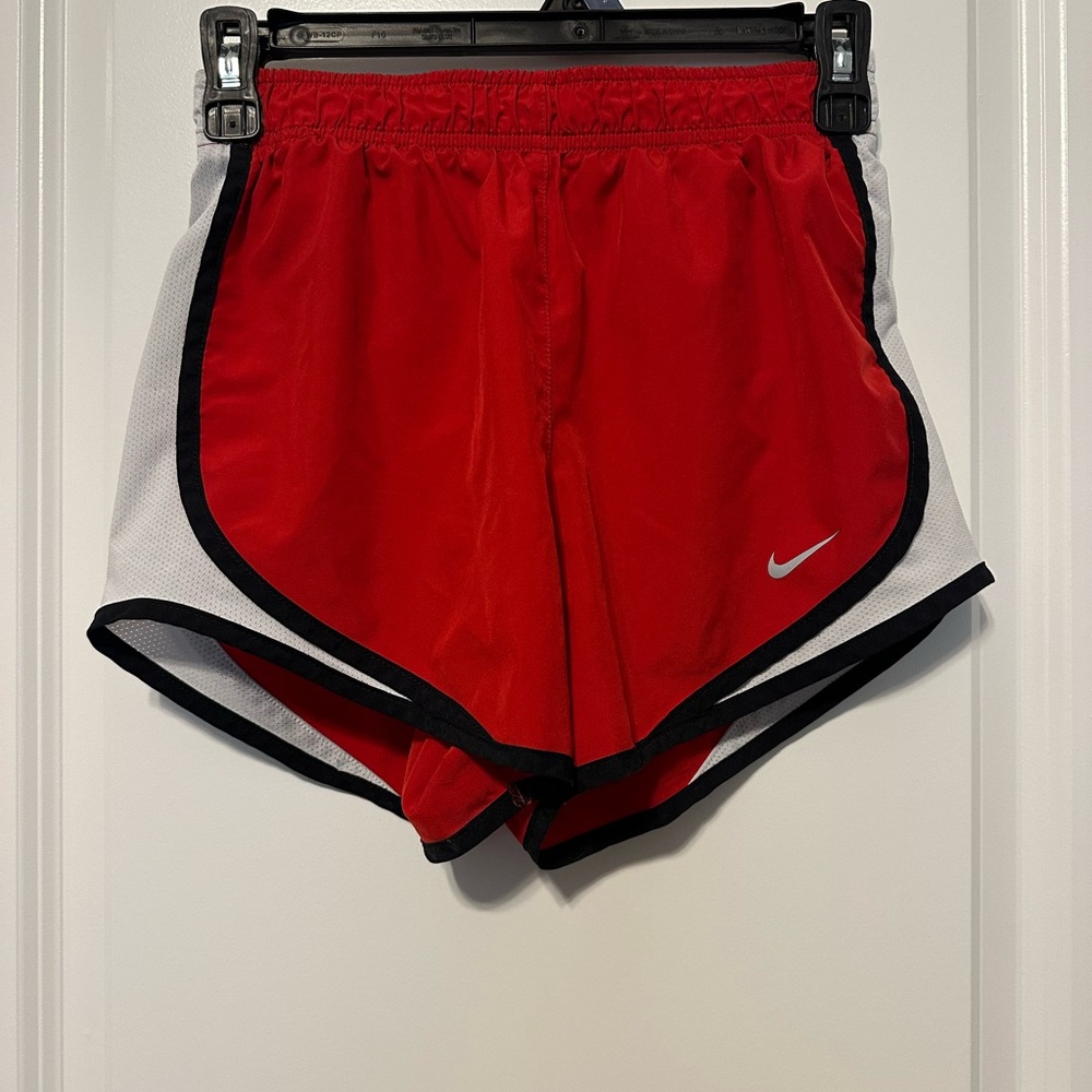 Nike Red and White Running Shorts Womens XS